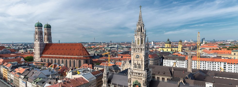 Marienplatz in München Drohnenaufnahme